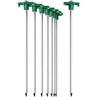 com-four® 8X Clavijas de Acero para Carpa - Clavijas largas y duraderas con Montaje de plástico para Acampar y en…